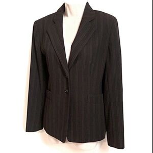 Anne Klein brown pinstripe blazer size 4